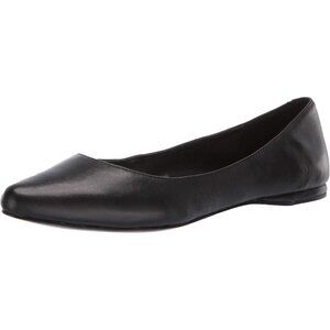 Nine West Women's Black Leather Closed Pointed Toe Speakup Ballet Flats Shoes